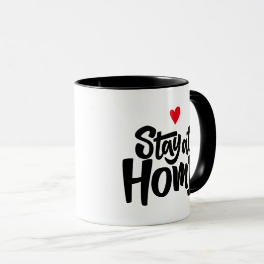 Blijf thuis in het hart mok (Voorkant rechts)