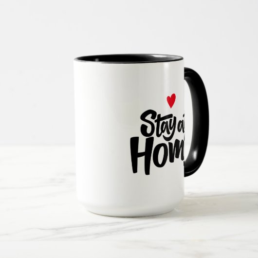 Blijf thuis in het hart mok (Voorkant rechts)
