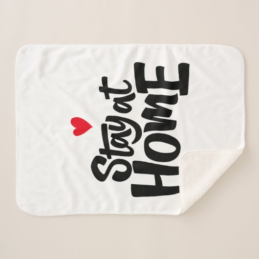 Blijf thuis in het hart sherpa deken (Voorkant (horizontaal))