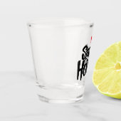 Blijf thuis in het hart shot glas (Links)