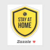 Blijf thuis in quarantaine sticker (Vel)