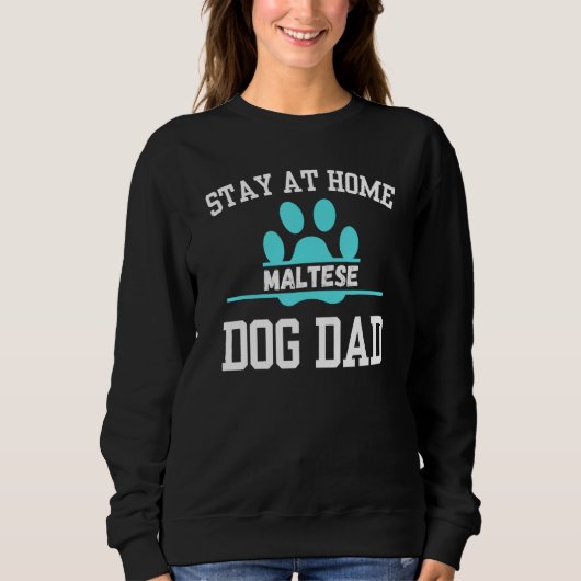 Blijf thuis MALTESE Hond Papa Trui (Voorkant)