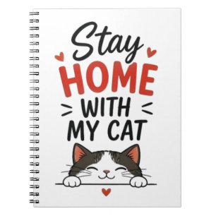 Blijf Thuis Met Mijn Kat Gezellig Introvert Kat Li Notitieboek