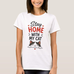 Blijf Thuis Met Mijn Kat Gezellig Introvert Kat Li T-shirt