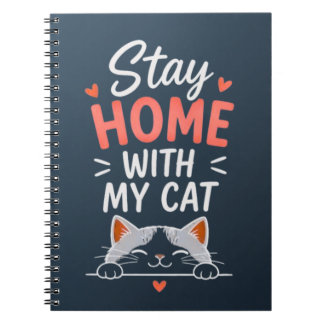 Blijf thuis met mijn kat, gezellige introvert katt notitieboek