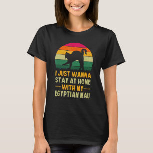 Blijf thuis met My Egyptian Mau Funny Cat Mom Humo T-shirt