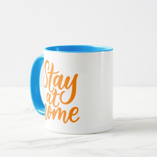 Blijf thuis mok (Voorkant links)