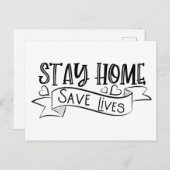 Blijf thuis | Opslaan van levens Briefkaart (Voorkant / Achterkant)