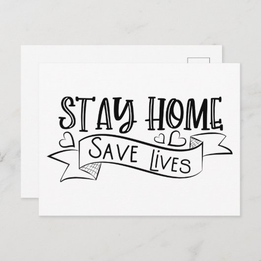 Blijf thuis | Opslaan van levens Briefkaart (Voorkant / Achterkant)