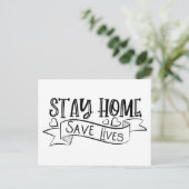 Blijf thuis | Opslaan van levens Briefkaart (Staand voorkant)