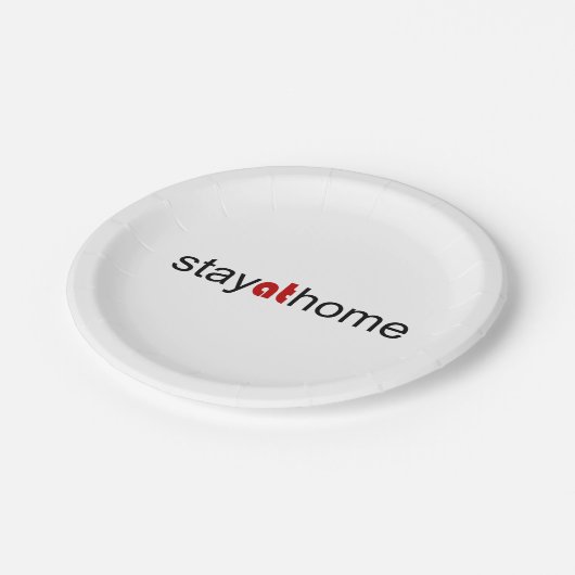 Blijf thuis papieren bordje (Gekanteld)