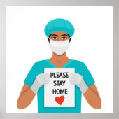 Blijf thuis Poster (Voorkant)