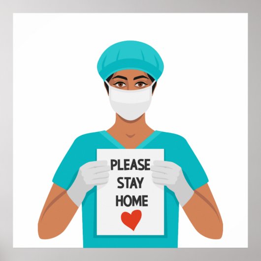 Blijf thuis Poster (Voorkant)