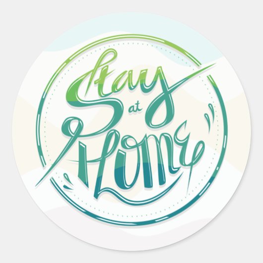 Blijf thuis ronde sticker (Voorkant)