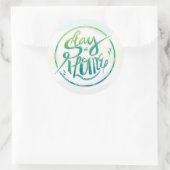 Blijf thuis ronde sticker (Tas)