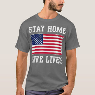 Blijf thuis sparen Lives USA Covid T-shirt