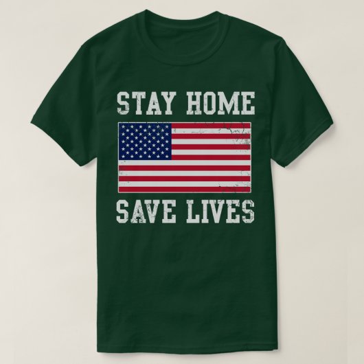 Blijf thuis sparen Lives USA Covid T-shirt (Design voorkant)