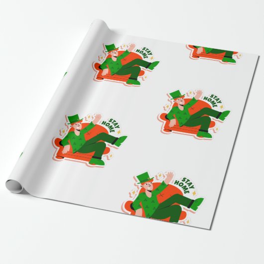 blijf thuis stevige patricks vergrendelen cadeaupapier (Uitgerold)