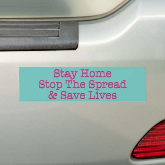 Blijf thuis Stop de verspreiding en sla levens op Bumpersticker (Op auto)
