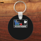 Blijf thuis TV Beer Televisie Show Cadeaus bekijke Sleutelhanger (Voorkant)