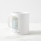 Blijf thuis Veilig koloniale voordeur Koffiemok (Voorkant links)