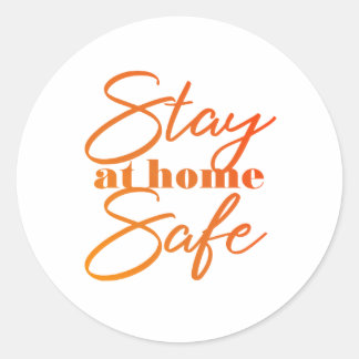 Blijf thuis Veilig Ronde Sticker