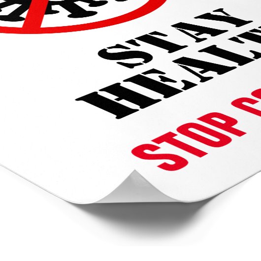 Blijf thuis Veilig stoppen Corona Virus Covid19 Poster (Hoek)