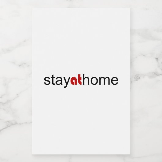 Blijf thuis voedselcontainer etiket (Enkel label)