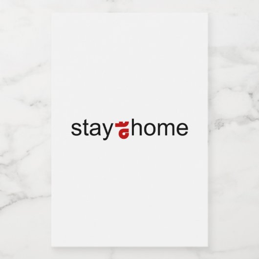 Blijf thuis voedselcontainer etiket (Enkel label)