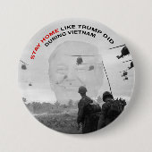 BLIJF THUIS ZOALS TRUMP DID RONDE BUTTON 7,6 CM (Voorkant)