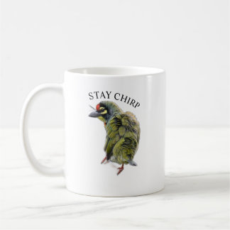 Blijf Tjilpen Artistieke Vogel Illustratie Koffiem Koffiemok