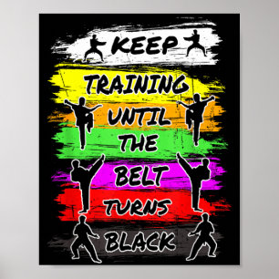 Blijf trainen totdat de band zwart wordt Retro Poster