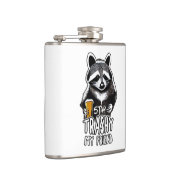 Blijf trashy mijn vriend wasbeer heupfles (Rechts)