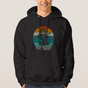 Blijf Trashy Raccoon Gitaar Grappig Ontwerp Hoodie