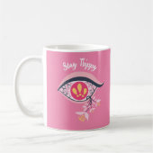Blijf Trippy Eye Pink Floral Psychedelic Koffiemok (Links)