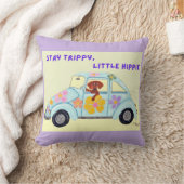 Blijf Trippy, kleine hippie-dachshond in auto Kussen (Deken)