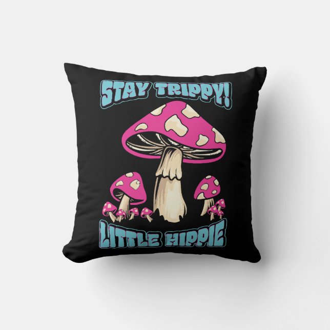 Blijf Trippy! Kleine Hippie Kussen (Voorkant)