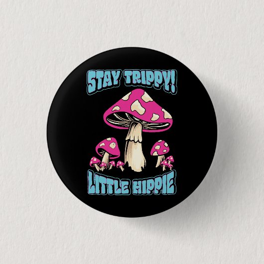 Blijf Trippy! Kleine Hippie Ronde Button 3,2 Cm (Voorkant)
