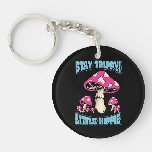 Blijf Trippy! Kleine Hippie Sleutelhanger (Voorkant)