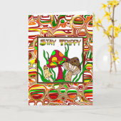 Blijf Trippy, Leuke Psychedelische Paddenstoelen   Kaart (Gele Bloem)