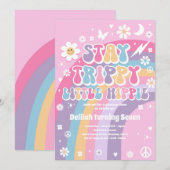 Blijf Trippy Little Hippie Groovy regenboogdag Kaart (Voorkant / Achterkant)