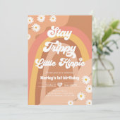 Blijf Trippy Little Hippie Retro Daisy Birthday Kaart (Staand voorkant)