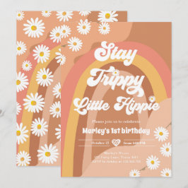 Blijf Trippy Little Hippie Retro Daisy Birthday Kaart