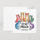 Blijf trots – Rainbow Cat LGBTQ Pride (Voorkant / Achterkant)