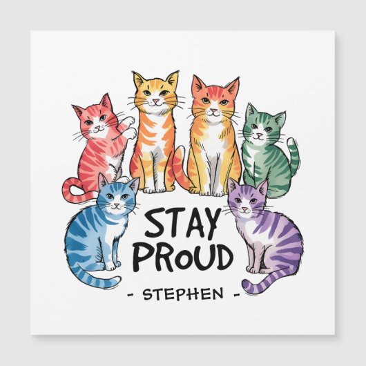 Blijf trots – Rainbow Cat LGBTQ Pride (Voorkant)