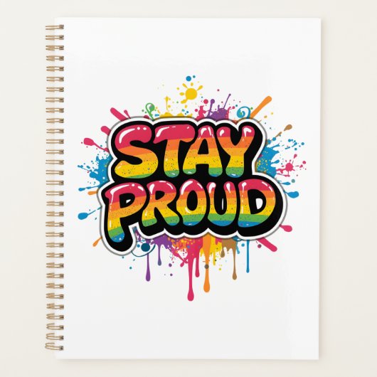 Blijf Trots - Regenboog Pride LGBTQ+ Citaat Planner (Voorkant)
