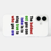 Blijf trouw aan jezelf: de dapperste daad Case-Mate iPhone case (Achterkant (horizontaal))