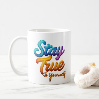 Blijf Trouw aan Jezelf Inspirerende Typografie Koffiemok