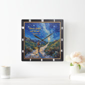 Blijf trouw tot het einde. Openbaring 2:10 Vierkante Klok (Huis)