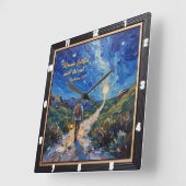 Blijf trouw tot het einde. Openbaring 2:10 Vierkante Klok (Hoek)